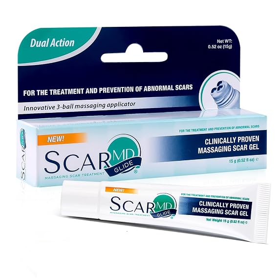 ScarMD Silicone Scar Gel Roll-On, 100% Pure Scar Cream, Made in the U.S.