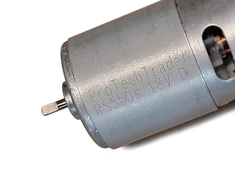 RS-550S 18V Brushed DC Motor, 3.175mm D-Shaft, 6V-24V, 20K RPM for Drills