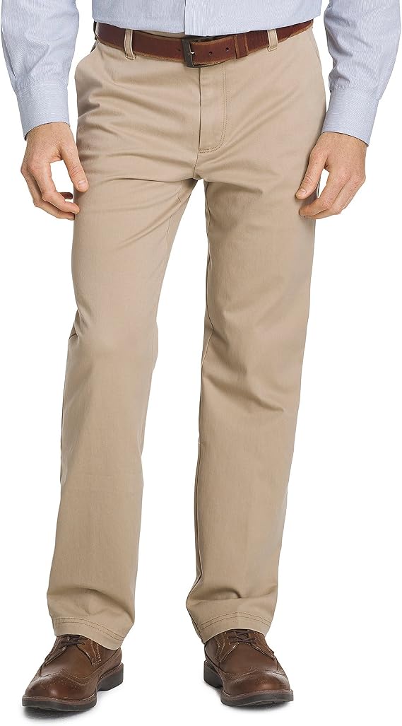 Izod Men's Performance Stretch Straight Fit Flat Front Chino Pant