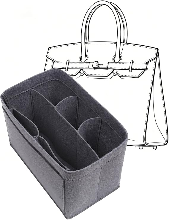 Purse Organizer for Bir.kin 25/30/35/40,Bir.kin 25/30/35/40 Organizer Insert (Grey, for Birkin 40)