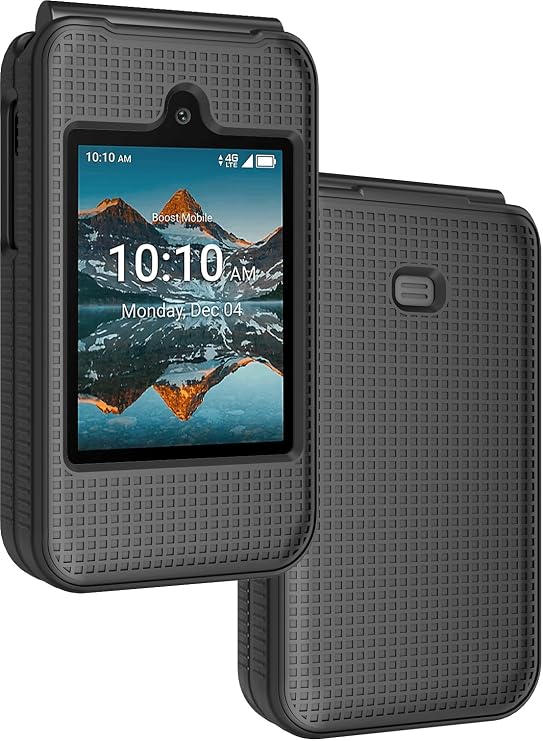 Grid Series for Consumer Cellular Iris Easy Flip Phone (2024) Case - Black