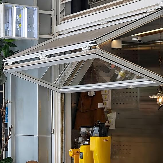 Upward Folding Serving Window, Concession Window, Aluminum Folding Windows, Sliding Concession Windows for Restaurant and Food Truck(W12xH20in/30x50cm)
