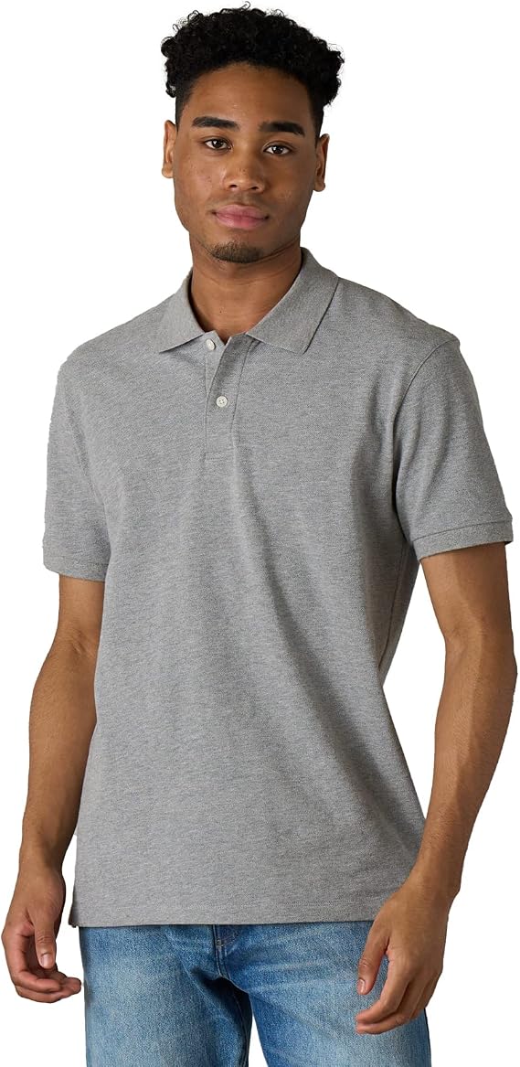 LAPASA Men's Polo Shirt Cotton Pique Classic & Active T-Shirt Short Sleeve Moisture Wicking Golf Tennis Lightweight M19/M131