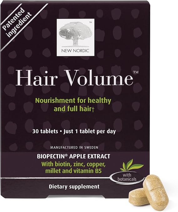 NEW NORDIC Hair Volume Daily Biotin Support Supplement | 30 Tablets