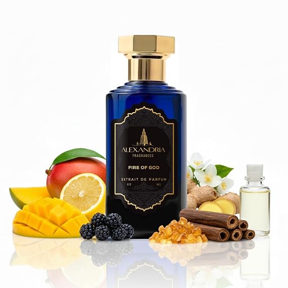 Alexandria Fragrances Fire of God Perfume - Premium Unisex Eau de Parfum with Oud, Nagarmotha, Amber & Musk- Fragrance with Coumarin, Jasmine & Aged Woods Mens Cologne for Every Occasion - 60ml