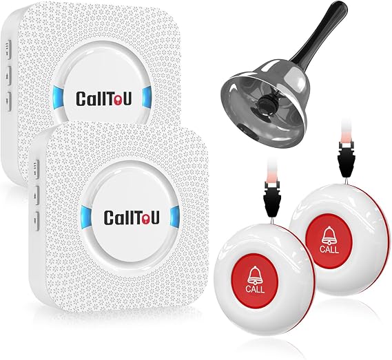 CallToU Wireless Caregiver Pager Hand Call Bell for Elderly Alert Buttons