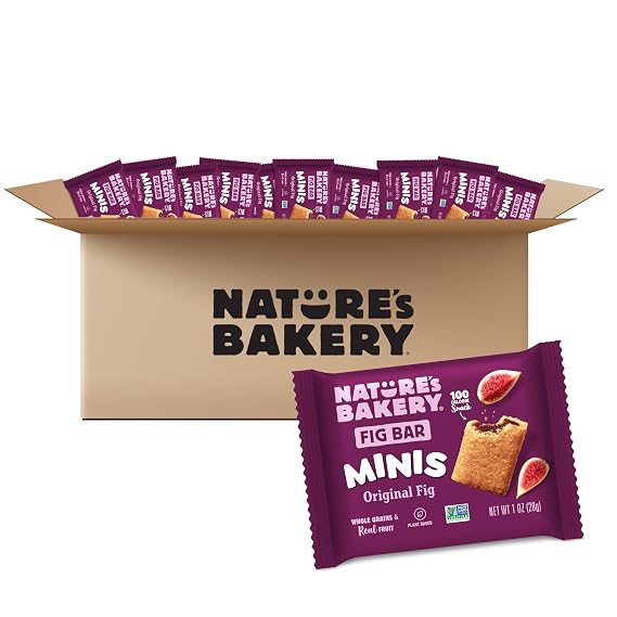 Natures Bakery Whole Wheat Fig Mini Bars, Original Fig, Real Fruit, Vegan, Non-GMO, Snack bar, Mini Bars - 150 ct