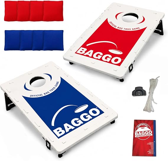 Baggo Cornhole Set 2x3 Portable Bean Bag Toss Game for Backyard Fun Designs