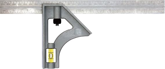 Johnson Level & Tool 415EM Structo-Cast Inch/Metric Combination Square, 12", Silver, 1 Square
