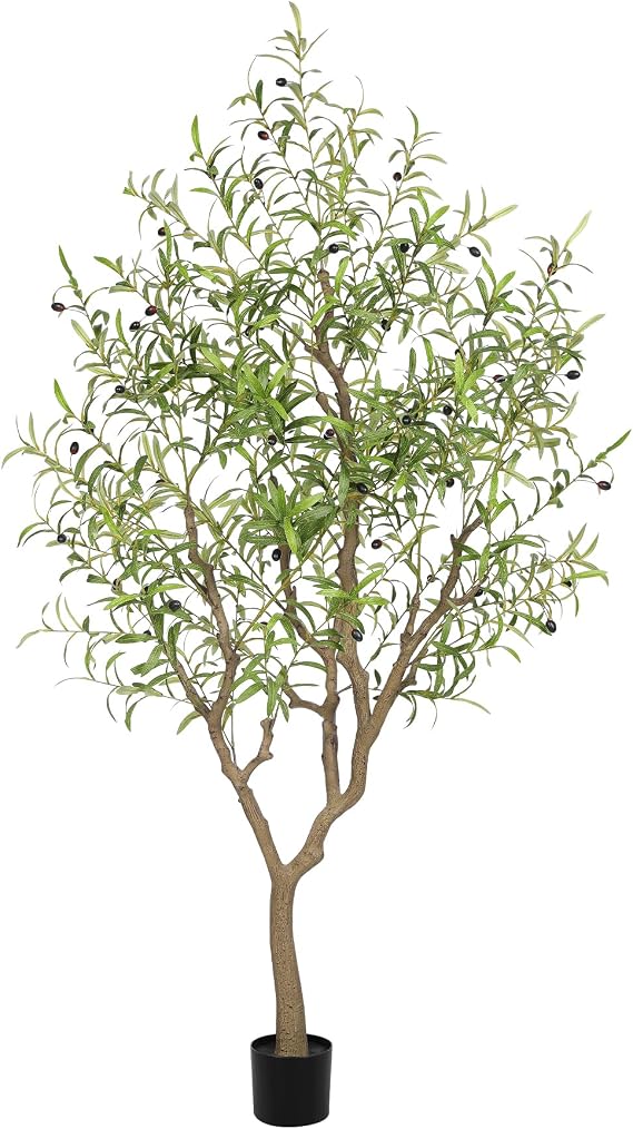 LYERSE Artificial Olive Tree 6ft with Large Branches and Lifelike Fruits