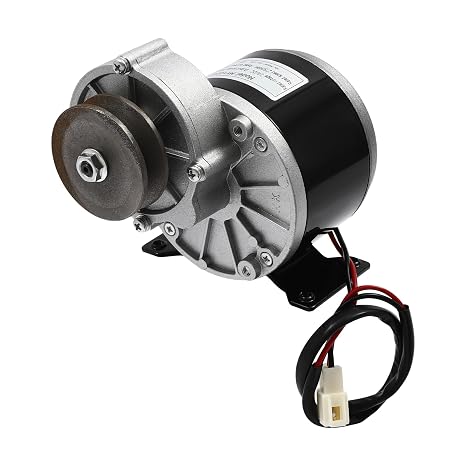Gear Reduction Electric Motor,24V 250W Electric Motor Heavy Duty DC Gear Reduction Brush Motor with Belt Pulley for Electric Bicycle,Scooter,Bikes 2750rpm (24V)