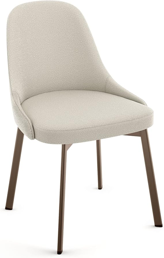 Amisco Harper Dining Chair - Cream boucle Polyester/Bronze Metal