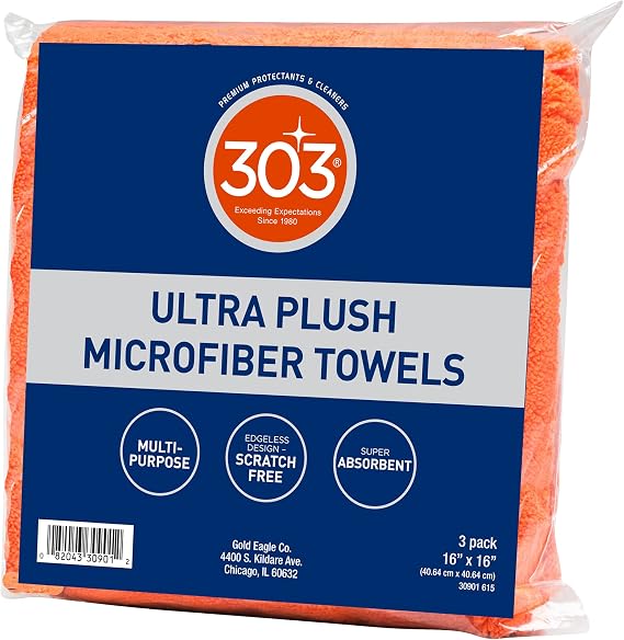 303 Products Premium Microfiber Towels, 3 Count