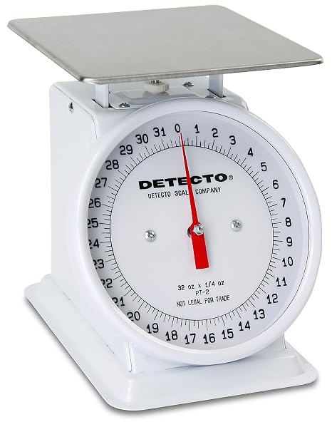 Detecto PT-2 Top Loading Fixed Dial Scale, 32 oz. Capacity, 5.75" x 5.75"