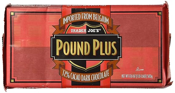 Pound Plus GIANT Belgian 72% Dark Chocolate Bar - 1 lb 1.6 oz._AB