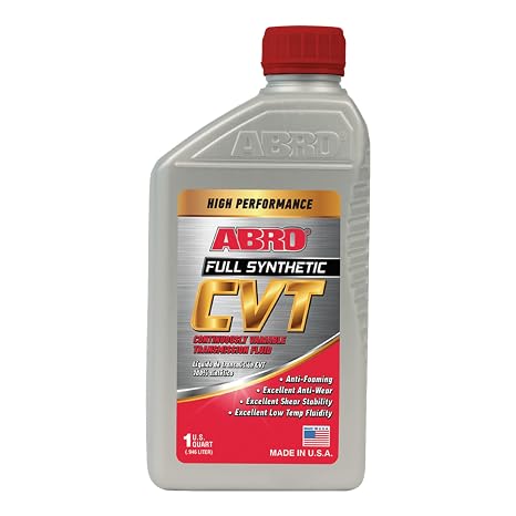 ABRO Full Synthetic CVT Transmission Fluid, 1 Quart | Full-synthetic fluid built for continuously variable transmissions; ensures smooth belt operation and cooling