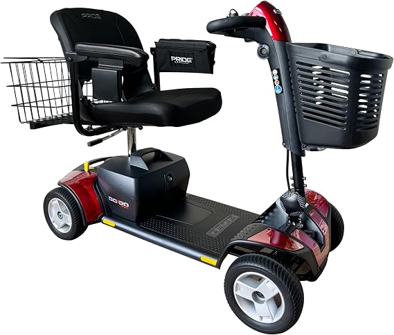 Pride Mobility Go Go Sport Plus Rear Basket, Cup Holder, Pride 4 Wheel Mobility Scooter for Adults and Seniors, Stable 325 lb Weight Capacity, 12 Mile Range, New EZ Turn,