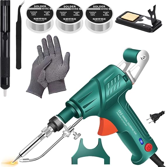Internally Heated Industrial Welding Tools, 3 In 1 Welder 110 Volt Portable, Multi-Function Soldering Iron Soldering Gun Set,For Welding Industrial Home Diy (Green)