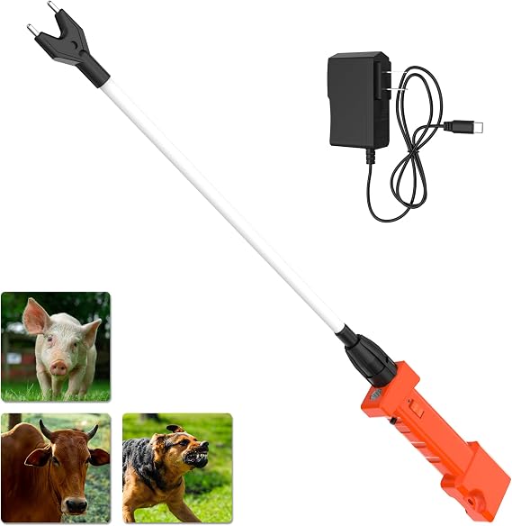 Cattle Prod Rechargeable with Led Light, Waterproof Lightweight Cattle Prod for Dogs, Cow, Livestock