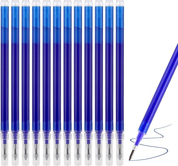 12-Pack Erasable Pen Refills, Compatible with Pilot Frixion Pens