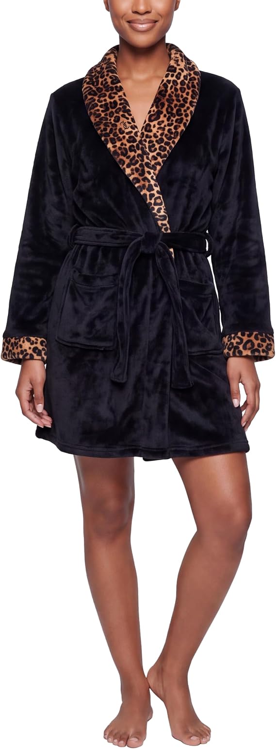 Juicy Couture Women's Super Soft Luxe Plush Shawl Collar Robe