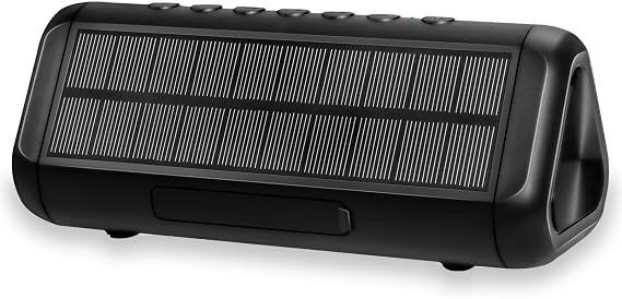 Solar Bluetooth Speaker HD Sound with 5000mAh Power Bank Function, Wireless 50H Playtime,BT5.3,TWS Pairing,IPX6 Waterproof,for Home/Outdoor/Run/Hiking/Travel/Riding/Beach/Camping/Office/Room