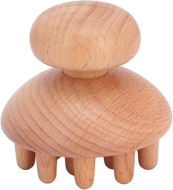 Luqeeg Wood Mushroom Massager Wooden Mushroom Shape Massager, Manual Massage Sets & Kits Manual Wood Massage Tool Anti Cellulite Relief Muscle Tension for Full Body Use Muscle Release