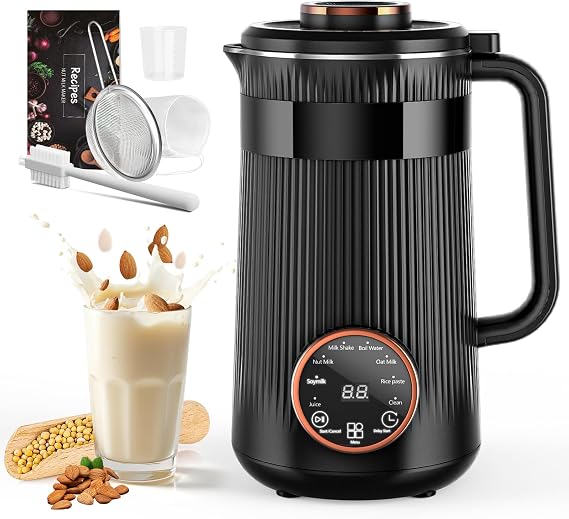 RELEXNOW Nut Milk Maker Machine, 35oz Homemade Soy, Almond, Oat, Coconut, Plant Based and Non Dairy Beverages, 8 in 1 Automatic Soybean Machine With 12H Delay Start/Keep Warm/Boil Water