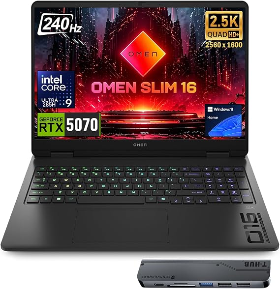 HP OMEN 16 Slim RTX 5070 Intel Ultra 9-285H 240Hz QHD+ RGB Gaming Laptop