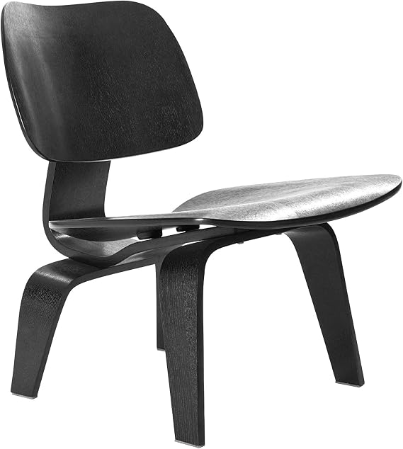Modway Fathom Wood Lounge Chair in Black