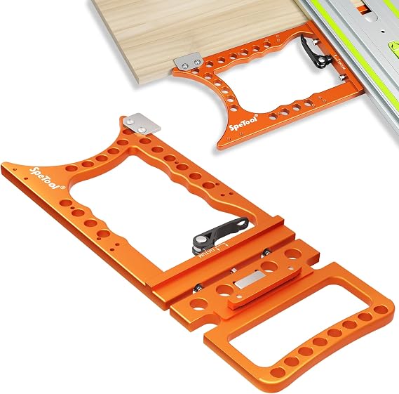 SpeTool Track Saw Square 90 Right-Angle Track Saw Guide Rail Square, Quick-Lock & Rail-Protect, Extra-Large & Thick, Compatible with Festool, Makita, Milwaukee, POWERTEC, WEN, Evolution