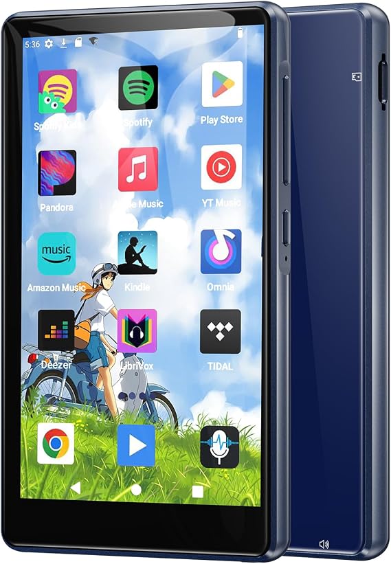 160GB Android Music Player Bluetooth WiFi 4.5 Inch Touch Screen MP3/MP4 Player Support Spotify Kids/Amazon Music/YouTube/Pandora/Audible/Google Play, Built-in Speaker Parent and Child Settings
