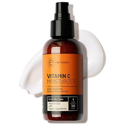 Eve Hansen Vitamin C Face Moisturizer - Lightweight Hydrating Cream with Vitamin B, Green Tea, Jojoba Oil - Cruelty-Free & Natural Ingredients - 4 oz