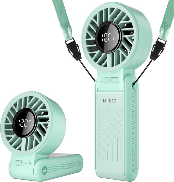 MINISO Handheld Portable Fan Foldable, 3600mAh Rechargeable Personal Fan