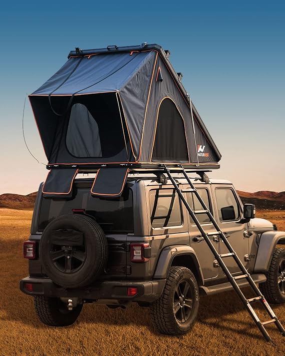 Naturnest Hardshell Rooftop Tent for Jeep SUV Truck, Hard Shell Van RTT, Pop Up Rooftop Tent Hard Shell, Roof Top Tents Camping Car Roof Tents Naturenest