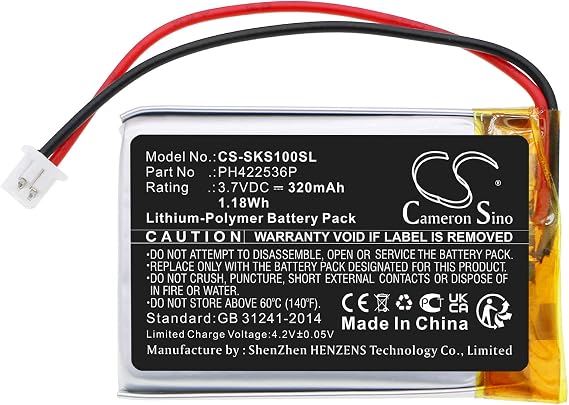 Battery for Skybell Slim Line Mounting Bracket,fit P/N: PH422536P (320mAh)