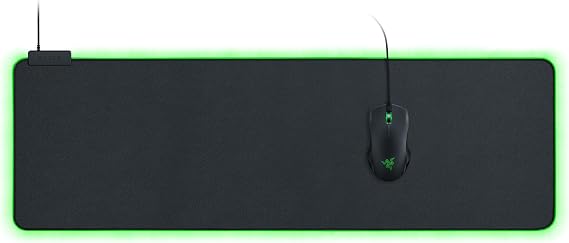 Razer Goliathus Extended Chroma - RGB aydınlatmalı ekstra büyük yumuşak XXL oyun faresi altlığı (kablo tutucu, kumaş yüzey, kapitone kenar, tüm fareler için optimize edilmiş) siyah