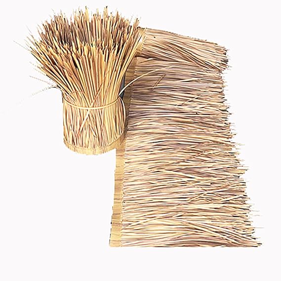 DHER Thatch Panel Runner roll Synthetic Mexican Straw Roof Thatch Palm Thatch Rolls Tiki bar Grass for roof Decorative thatch Farmhouse Plastic thatch (Size:27m)