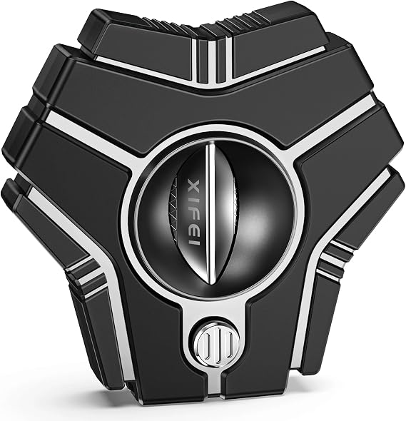 XIFEI V-Cut Cigar Cutter with Built-in Punch, Stainless Steel Guillotine Tool, Portable Cigar Accessories Gift for Aficionados, Fits Cigars Up to 60 Ring Gauge (Black)