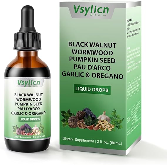 Wormwood Black Walnut and Clove | for Intestinal Cleanse & Gut Health | Pumpkin Seed Extracts | for Humans Health Intestinal | for Detox Cleanse and Digestive Well-Being | 60ml Vegan Drop