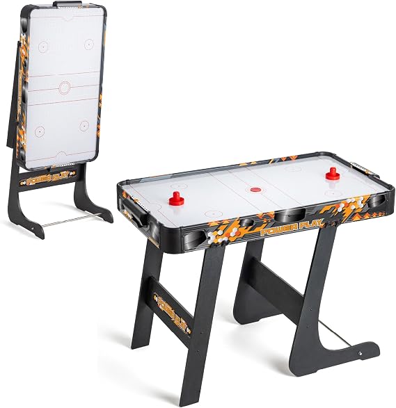Power Play Air Hockey Games Table for Kids & Adults, Compact, Portable, Gift for Boys and Girls