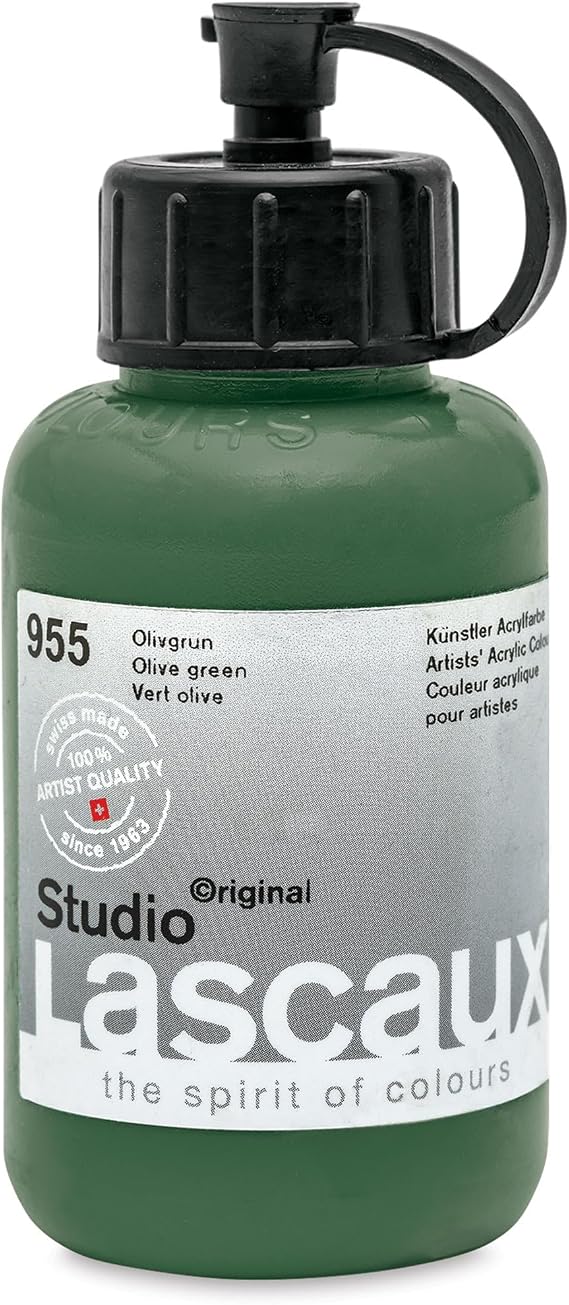 Lascaux Studio Acrylics - Olive Green, 85 ml bottle