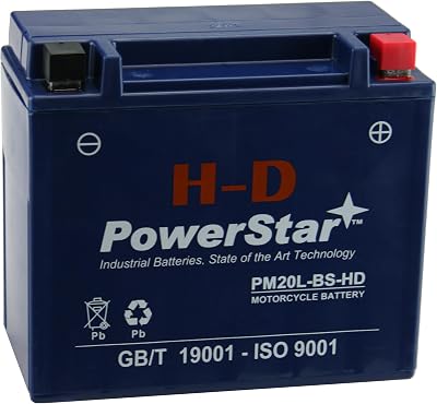 PowerStar YTX20L-BS Battery Replacement for Harley Davidson Motorcycle H-D Battery,
