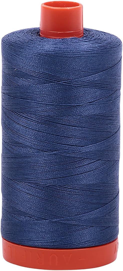 Aurifil A1050-2775 Solid 50wt 1422yds Steel Blue Mako Cotton Thread