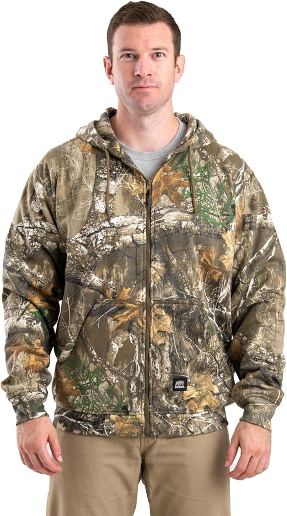 Berne Men's Heritage Thermal-Lined Full-Zip Hooded Sweatshirt, 4XL, Regular, Realtree Edge