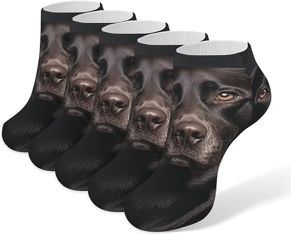 Black Lab Dog Low Cut Ankle Socks Athletic Socks For Women Performance Cushioned Comfort Sock For Men And Children