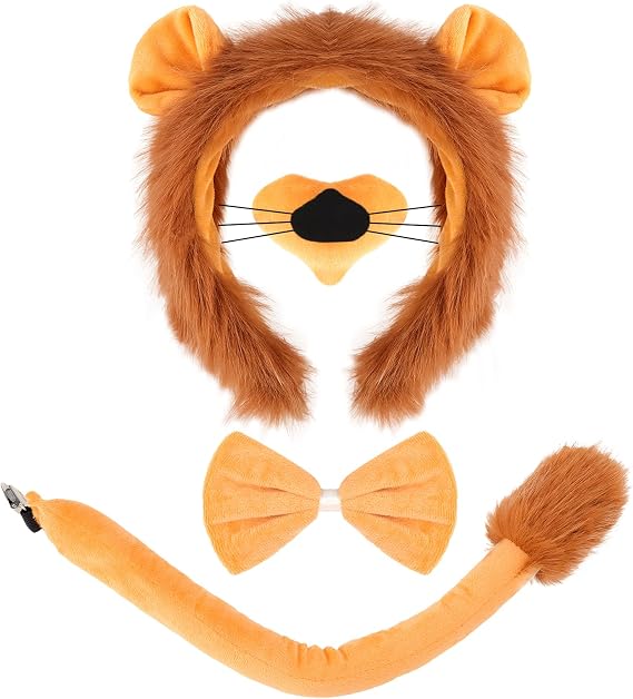 4 Pcs Animal Costume Set Ears Headband and Tail Set