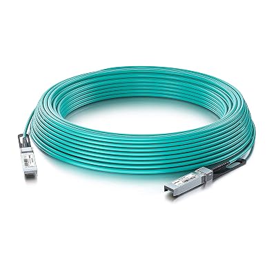 10Gtek 10G SFP AOC Cable - 10GbE SFP to SFP Active Optical Fiber Cable, OM3 MMF Direct-Attach Fiber Assemblies with SFP connectors for Cisco SFP-10G-AOC10M, Ubiquiti UniFi, Mikrotik, 10-Meter