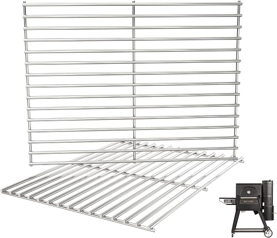 Grill Grates for Masterbuilt Gravity Series 560 Replacement Parts Digital Charcoal Grill and Smoker, Stainless Steel Solid Cooking Grates Replacement Parts for Masterbuilt 560 Accessories, 2PCS