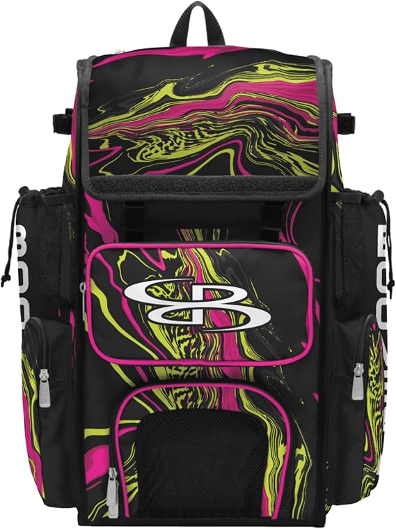 Boombah Superpack Bat Bag - Backpack Version (no wheels) - Holds 4 Bats - Hyperwave - Multiple Color Options